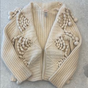 Anthropology Boho Pom Pom cardigan